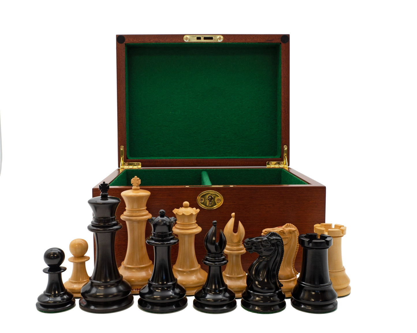 1849 Staunton Reproduction Chess Pieces and Mahogany Box