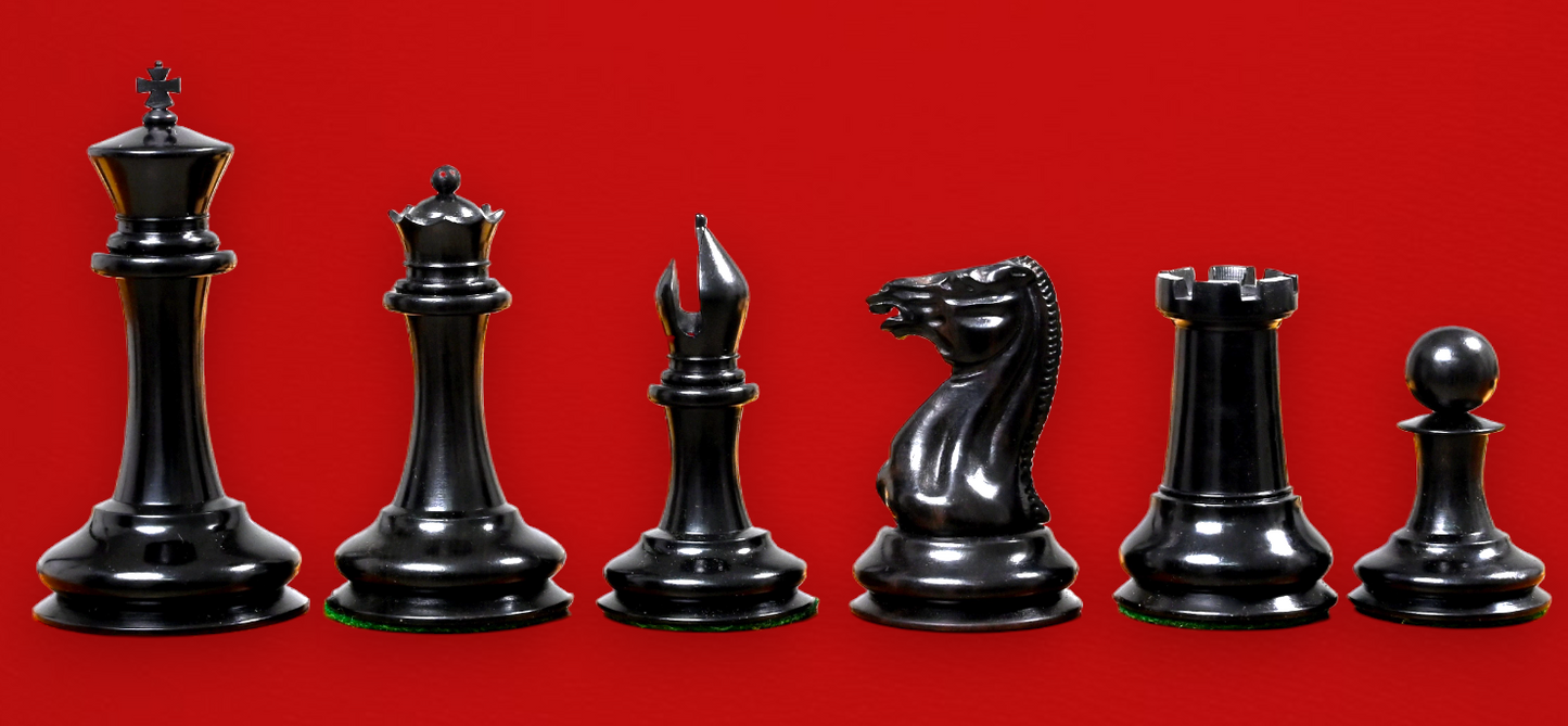 1850 London Boxwood and Ebony 3.5 Inch Replica Chessmen - Official Staunton™