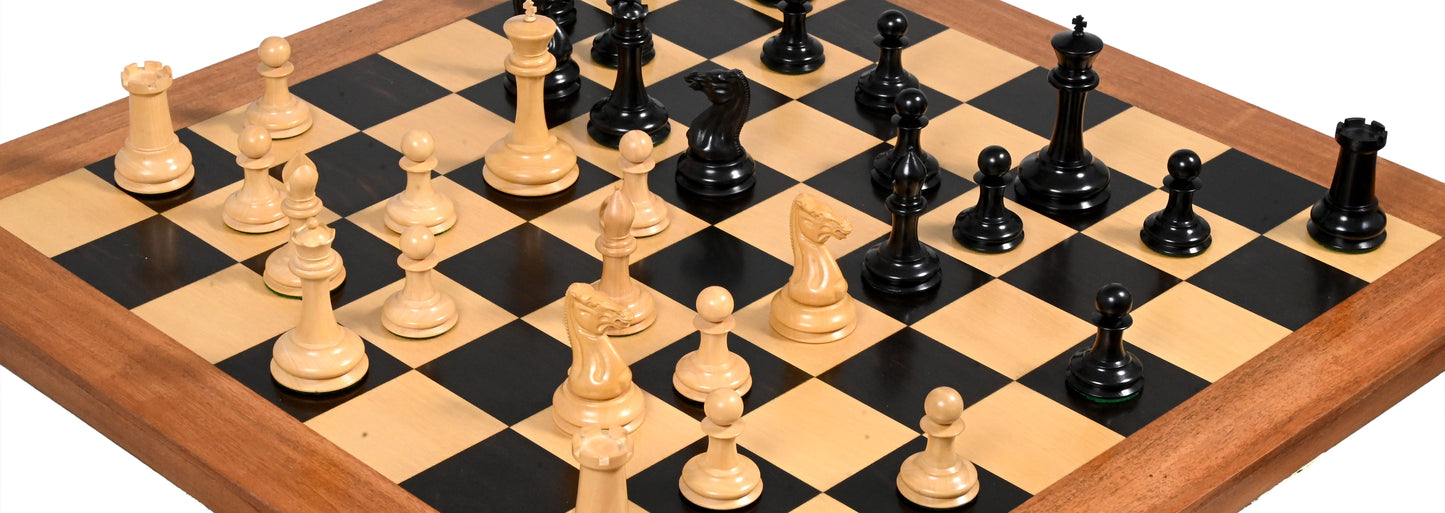 1850 London Boxwood and Ebony 3.5 Inch Replica Chessmen - Official Staunton™
