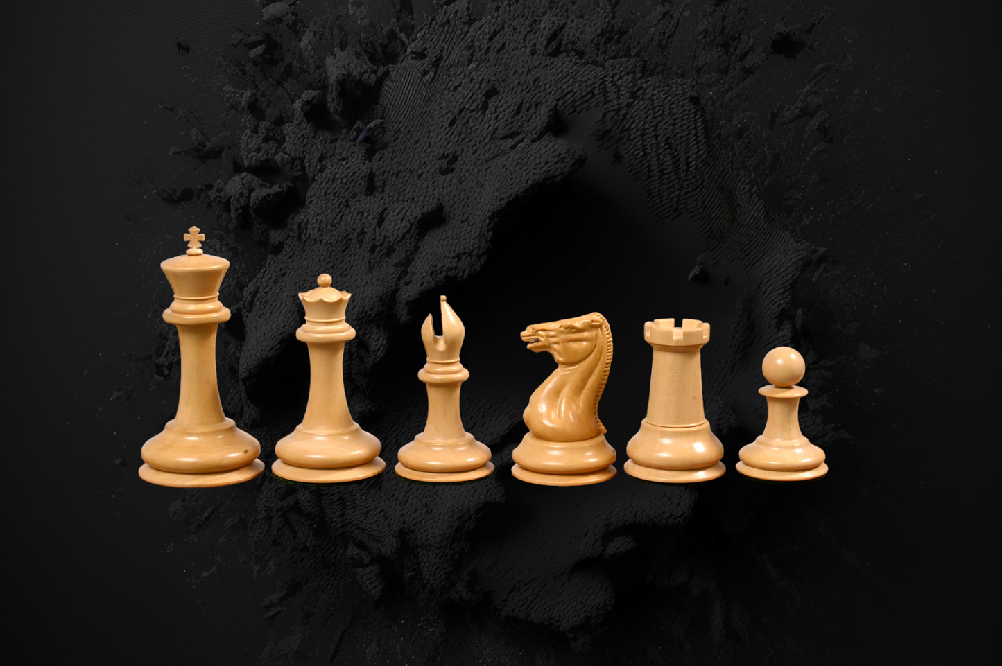 1850 London Boxwood and Ebony 3.5 Inch Replica Chessmen - Official Staunton™