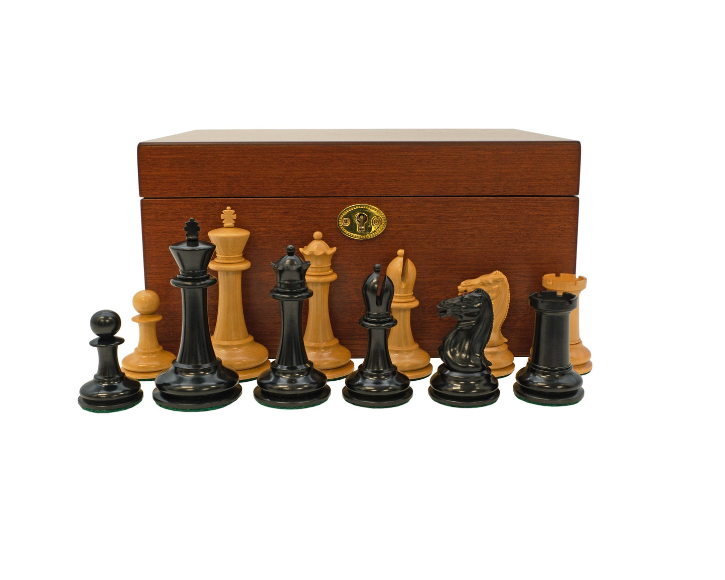 Harrwitz Chess Pieces and Mahogany Box