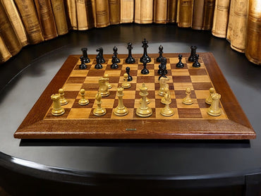 1862 Chessmen, Handmade Mahogany Antique Style Board and Mahogany Box