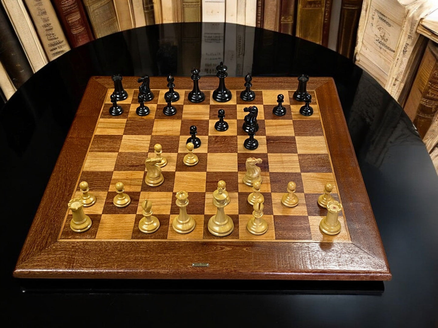 1862 Chessmen, Handmade Mahogany Antique Style Board and Mahogany Box