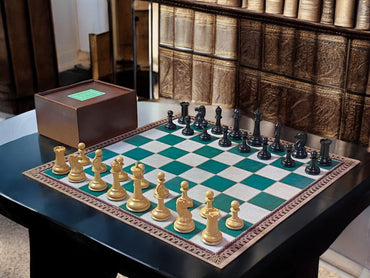 Harrwitz 3.5" Chess Set with Box & Carton Pierre Roll-Up Board