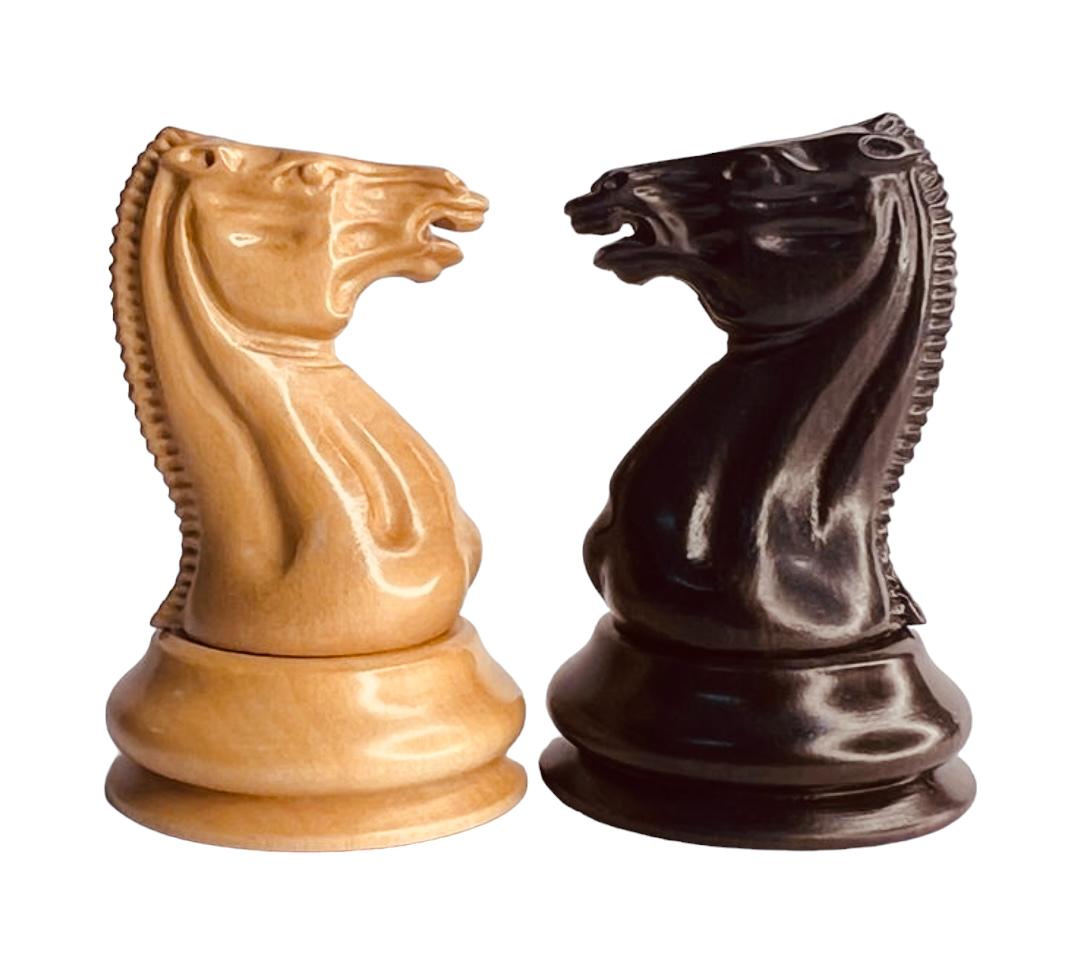1850 London Boxwood and Ebony 3.5 Inch Replica Chessmen - Official Staunton™