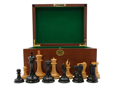 Leuchars Cooke Chess Pieces and Mahogany Box