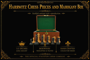 Harrwitz Chess Pieces and Mahogany Box