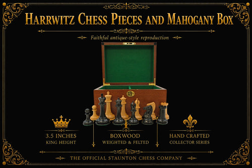 Harrwitz Chess Pieces and Mahogany Box