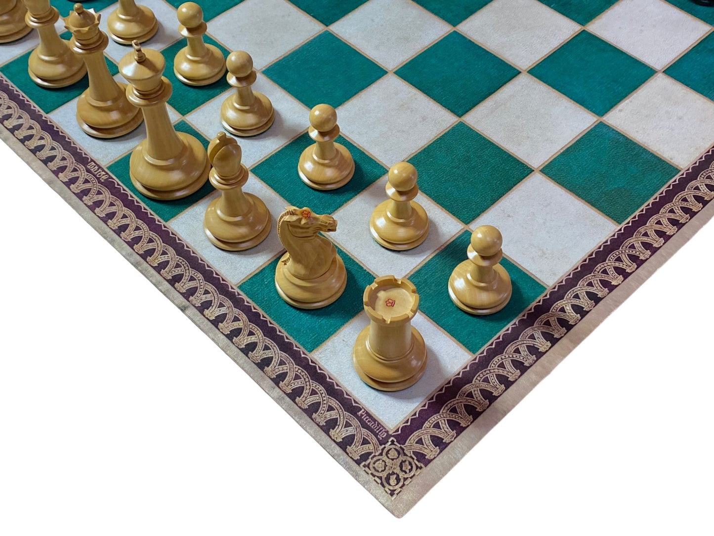 Harrwitz 3.5" Chess Set with Box & Carton Pierre Roll-Up Board