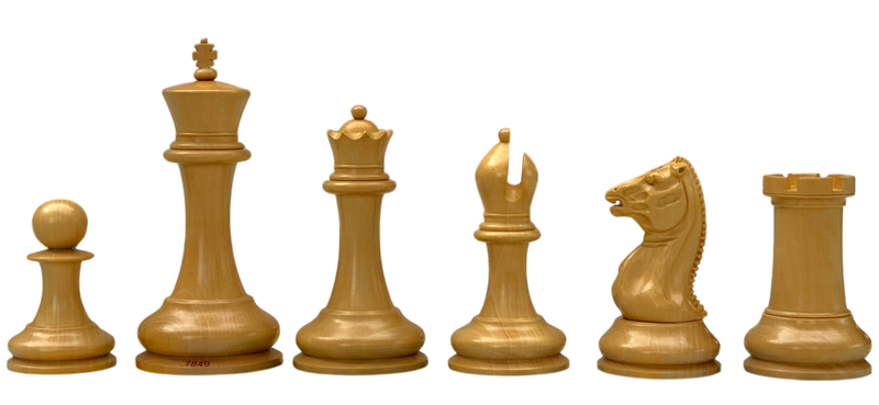 4.4" Morphy Cooke Ebony Chessmen & Mahogany Box