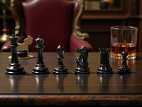 3.5" 1862 Staunton Antique Reproduction Chessmen with Mahogany Deluxe Box