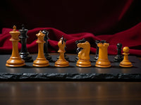 3.5" 1862 Staunton Antique Reproduction Chessmen with Mahogany Deluxe Box