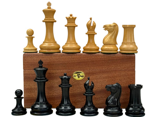 1849 Staunton Reproduction Chess Pieces and Mahogany Box