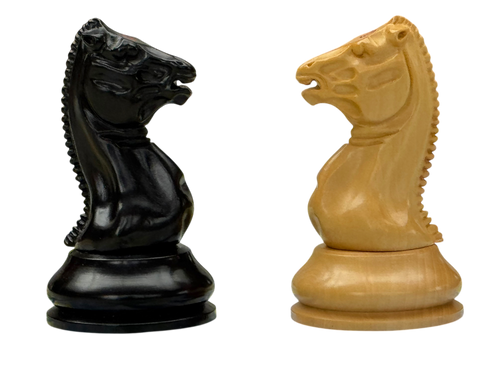 4.4" Morphy Cooke Ebony Chessmen & Mahogany Box