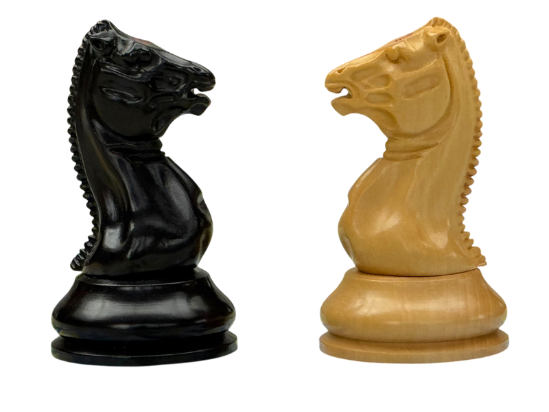 4.4" Morphy Cooke Ebony Chessmen & Mahogany Box