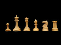 1862 Reproduction Chess Pieces and Mahogany Box