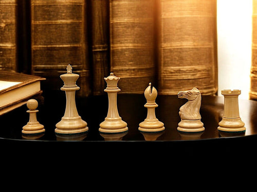 1862 Reproduction Chess Pieces and Mahogany Box