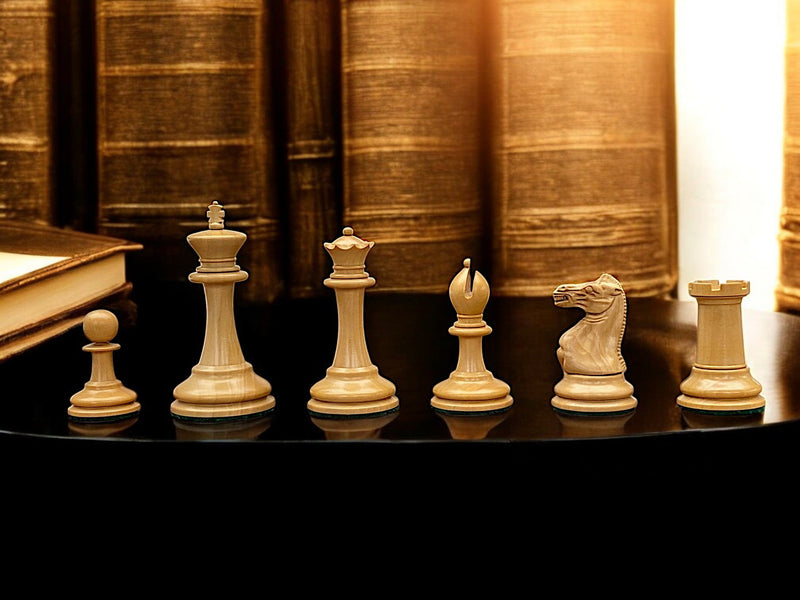 1862 Reproduction Chess Pieces and Mahogany Box