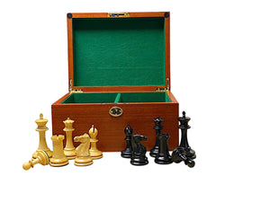 1862 Reproduction Chess Pieces and Mahogany Box