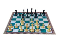 Harrwitz 3.5" Chess Set with Box & Carton Pierre Roll-Up Board