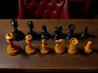 3.5" 1862 Staunton Antique Reproduction Chessmen with Mahogany Deluxe Box