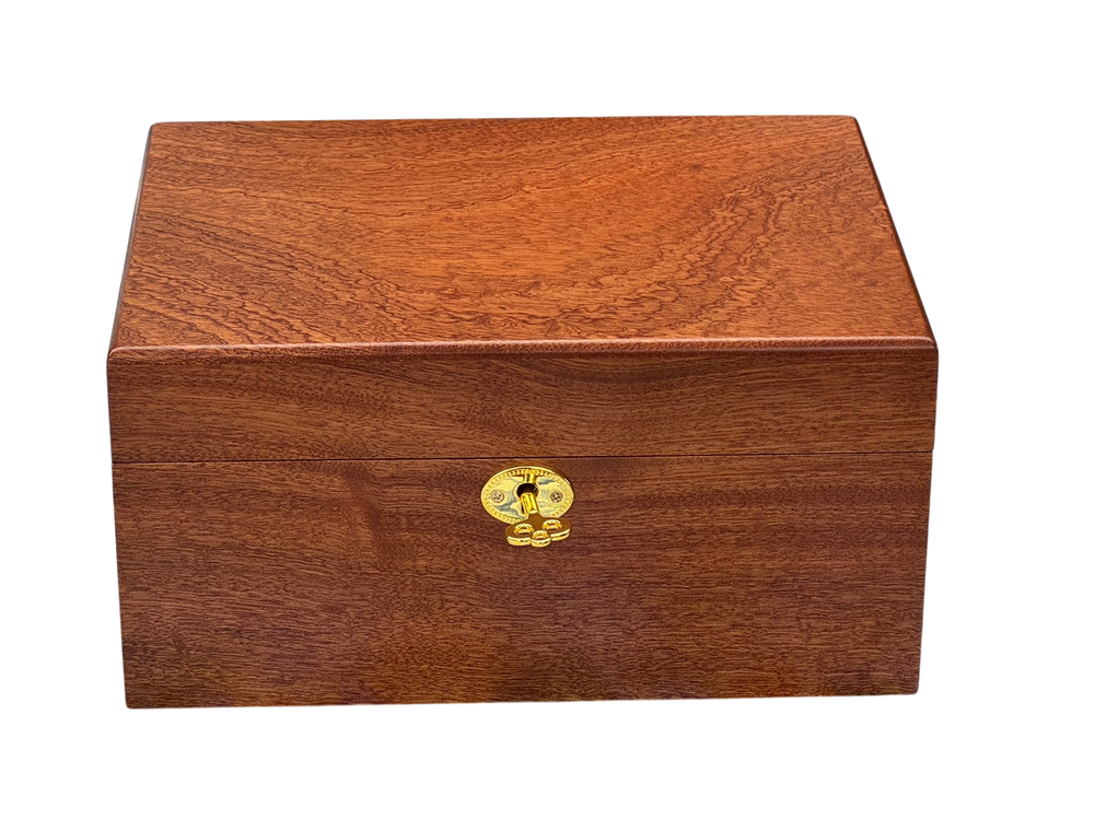 Large Solid Mahogany Hinged Chess Box