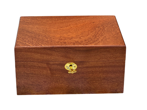 Large Solid Mahogany Hinged Chess Box